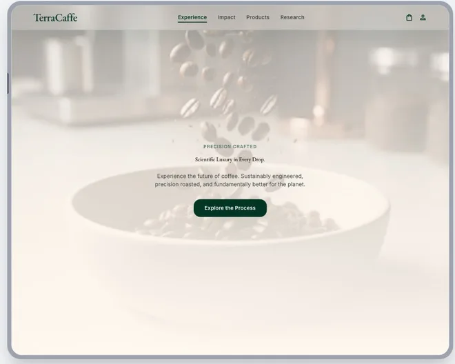 TerraCaffe web platform concept