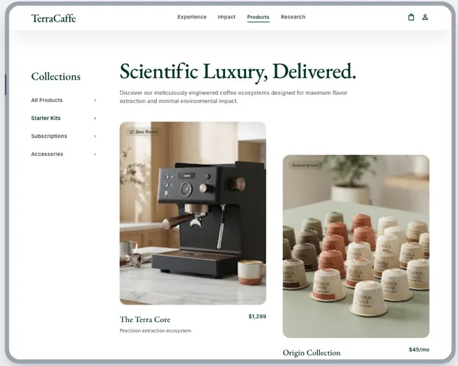 TerraCaffe marketplace concept